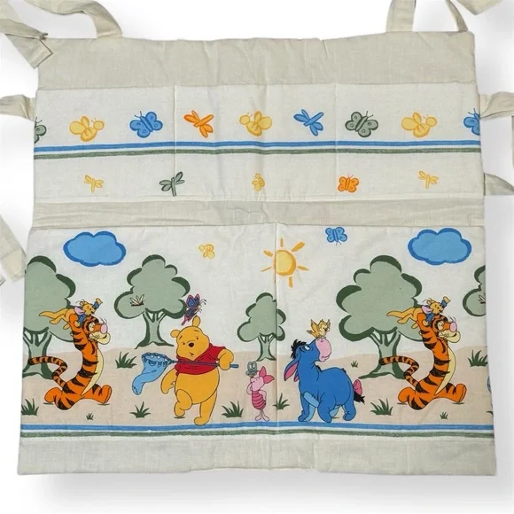 Vintage Winnie the Pooh Diaper Caddy Butterfly scene Disney Nursery organizer - Picture 1 of 5
